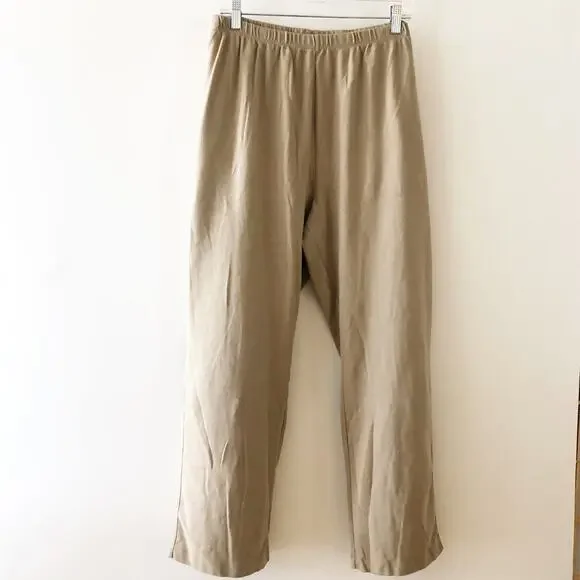 Lands End Pull On Pants 3X Soft Knit Khaki Pockets Soft Stretchy NEW! - Picture 3 of 4